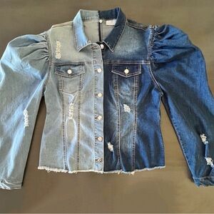 NEW Evil Eye Gold Silver Turquoise Blue Wings Classic Blue Jeans Jean Jacket XL